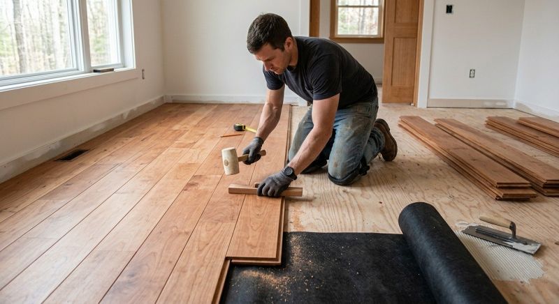 Cherry Floor Installation in Dover, PA